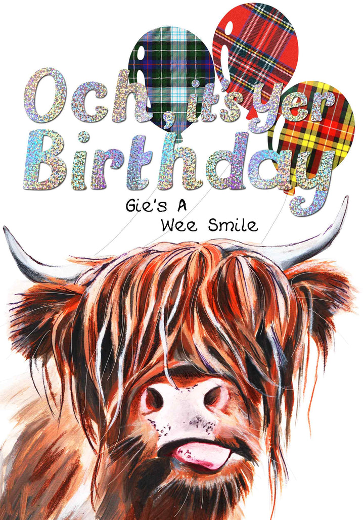 Birthday Highland Coo Gie’s A Smile Card
