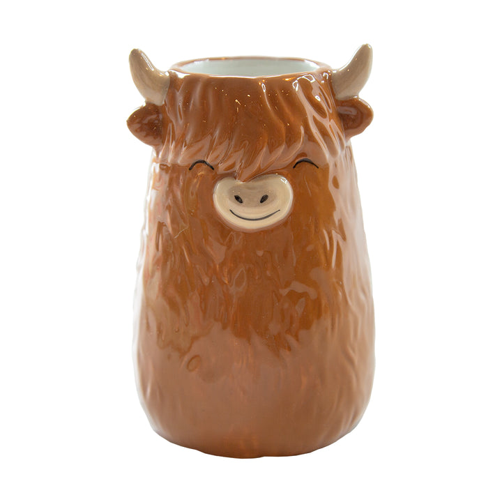 Highland Cow Shaped Vase Small