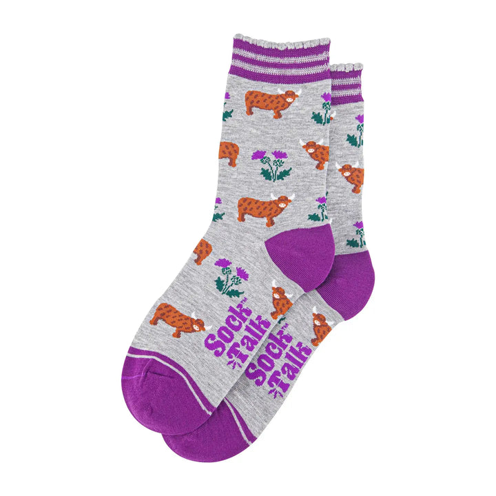 Women's Highland Cow & Thistles Socks
