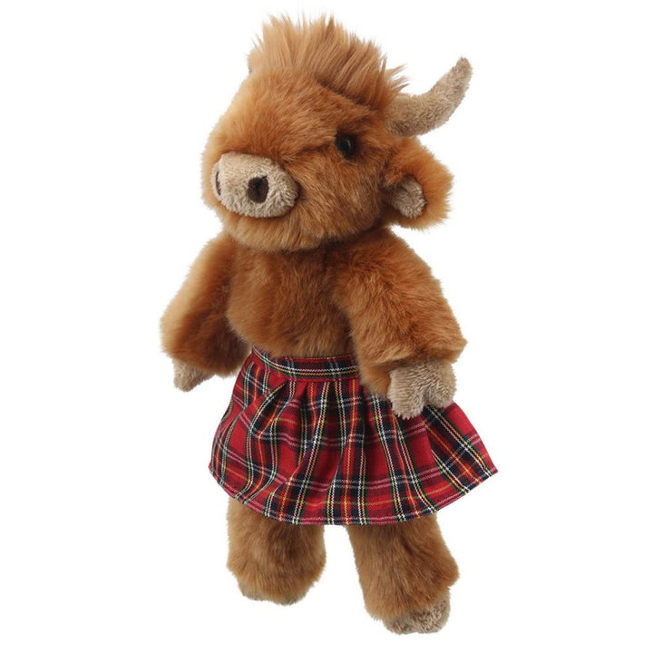 Small Fluffy Highland Cow With Kilt