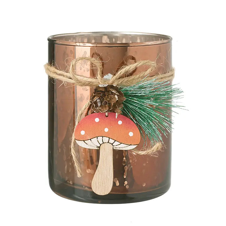 Toadstool Decoration Glass Tealight Jar