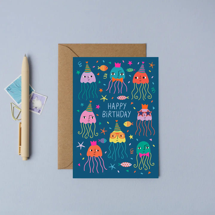 Jellyfish Party Kids Birthday Card