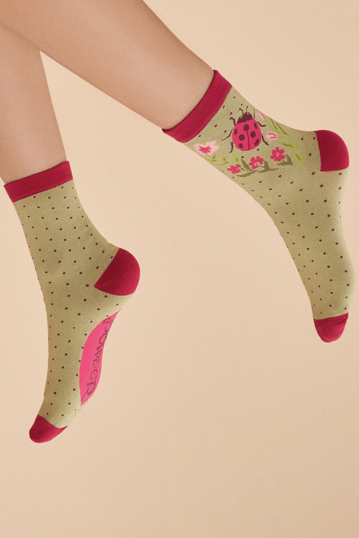 Ladybird Bamboo Socks - Sage