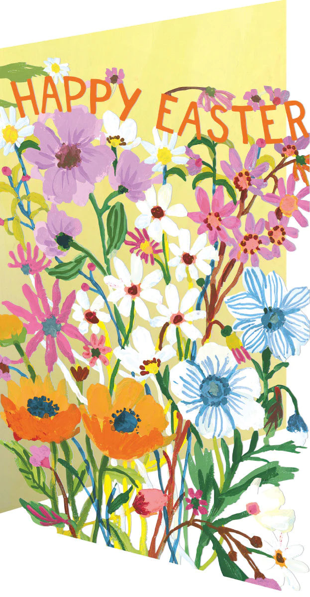 Lasercut Flowers Easter Card
