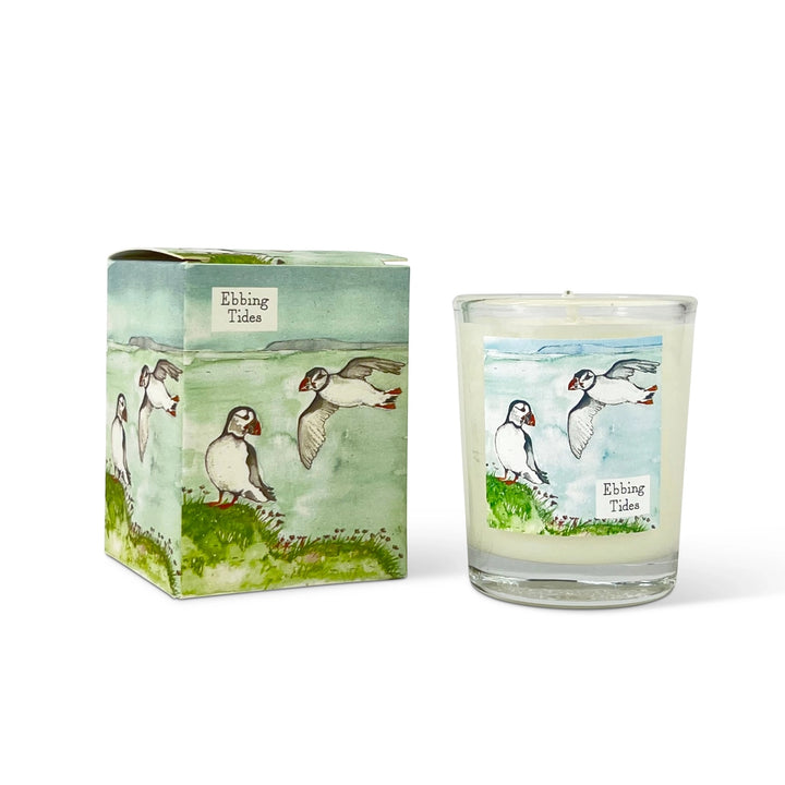 Little Coastal Votive Candle Puffins