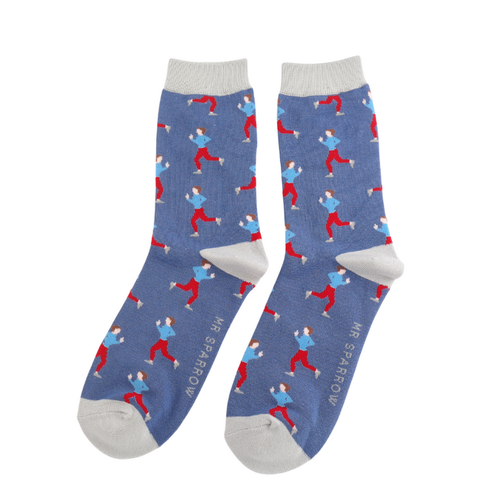 Jogging Mens Bamboo Socks Blue