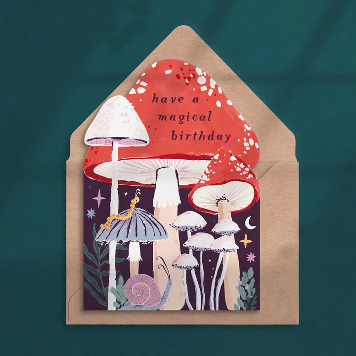 Mushrooms Magical Birthday Card