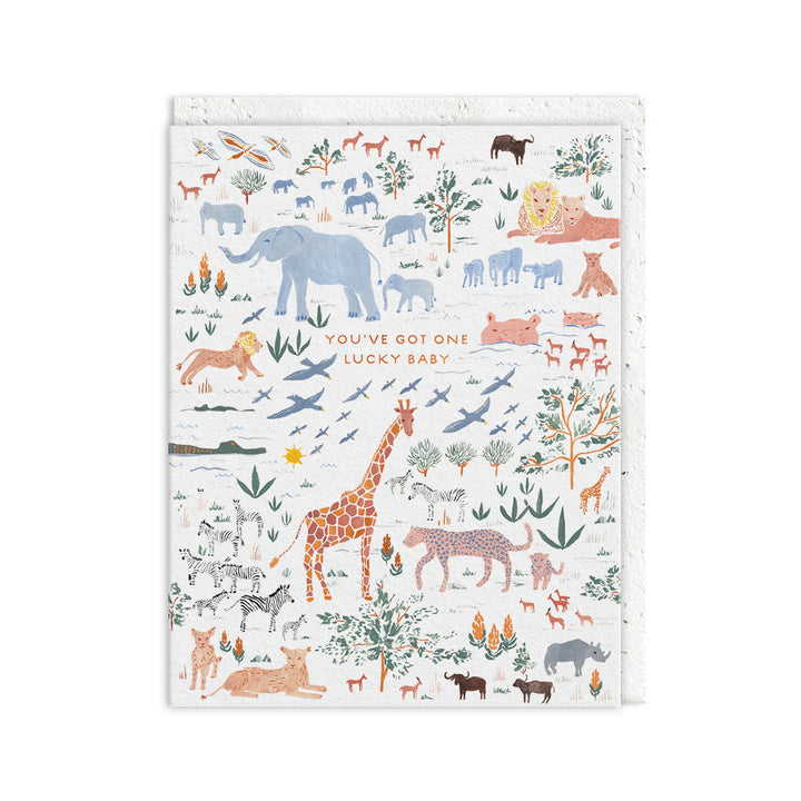 One Lucky Baby Greeting Card With Plantable Envelope