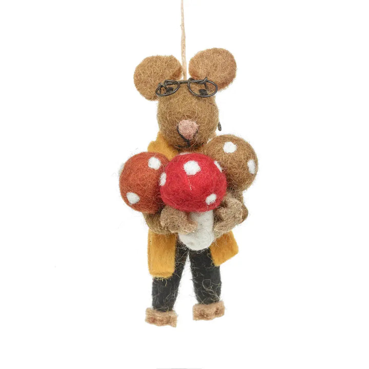 Handmade Needle Felt Oliver the Mouse Autumnal Decoration