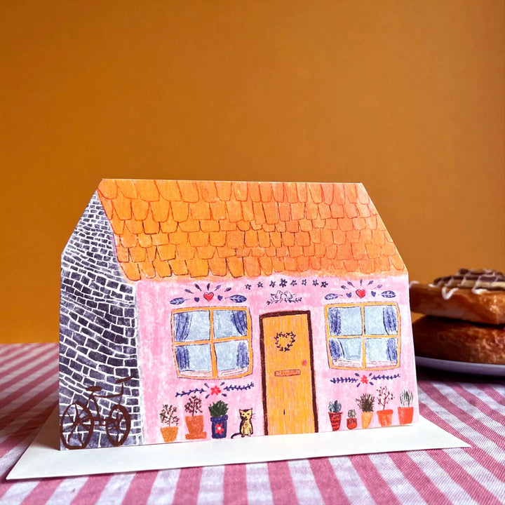 Pink Cottage Dream House Card