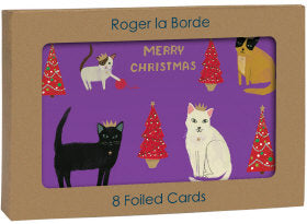 Pretty Paws Cats Foil Christmas Notecards Pack