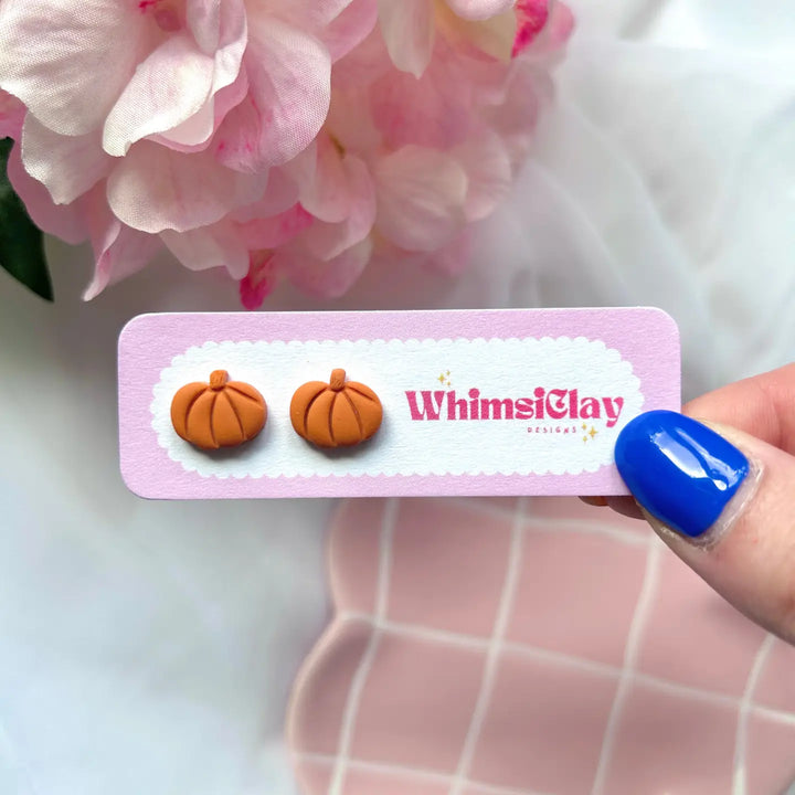 Little Pumpkins Clay Stud Earrings