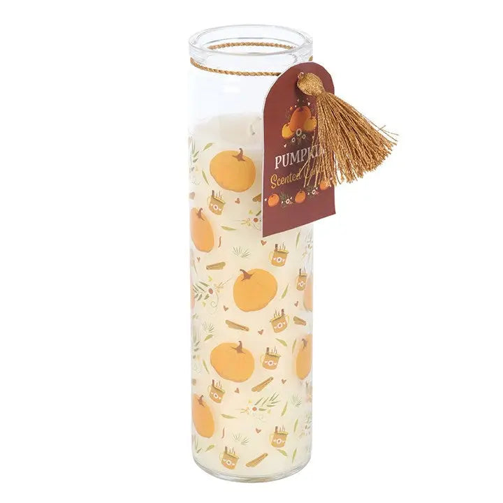 Autumn Pumpkins Print Tube Candle