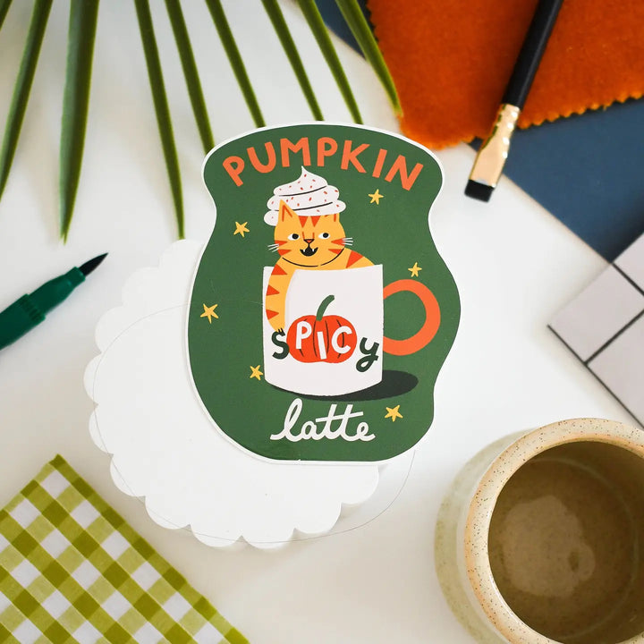 Pumpkin Spicy Latte - Colourful Vinyl Sticker