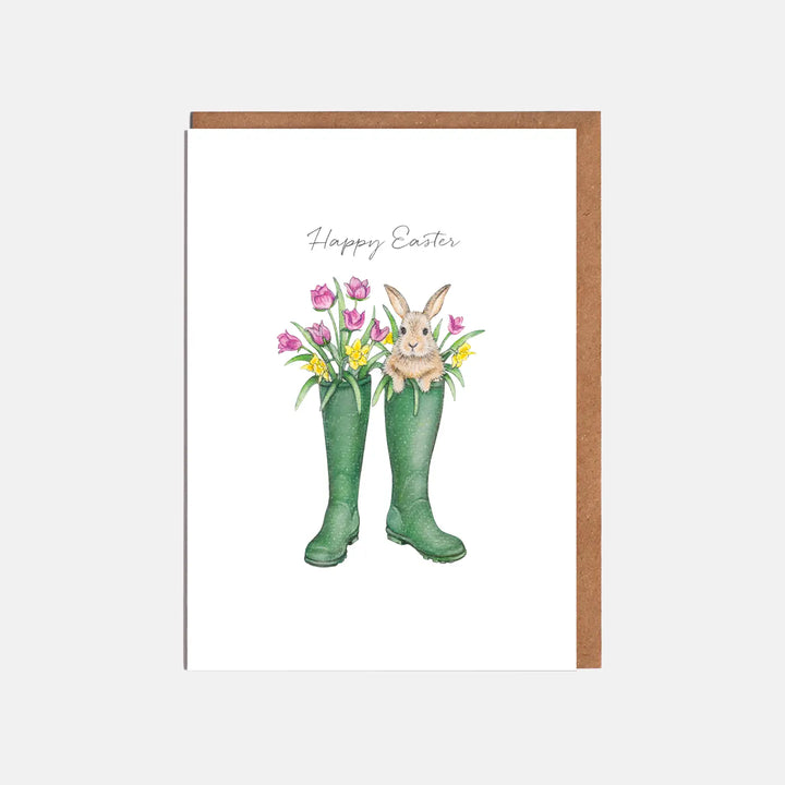 Bunny & Wellies Easter Card