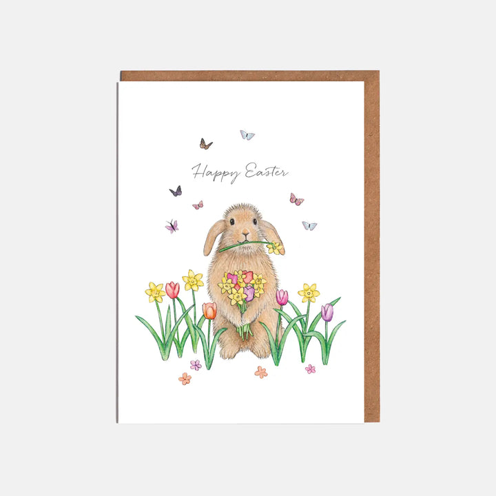 Bunny & Flowers Easter Card