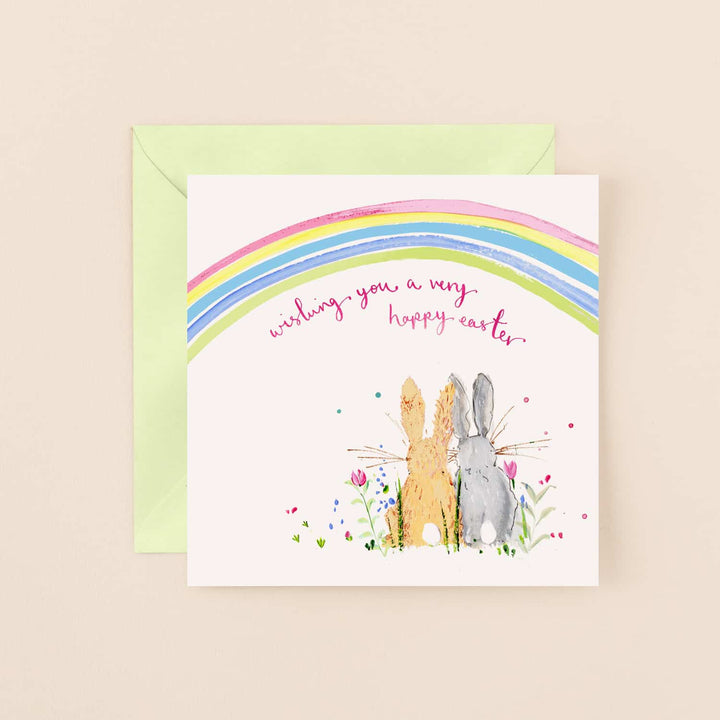 Rainbow & Bunnies Easter Card