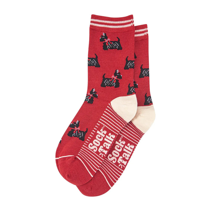 Scotty Dog Pattern Ladies Bamboo Socks