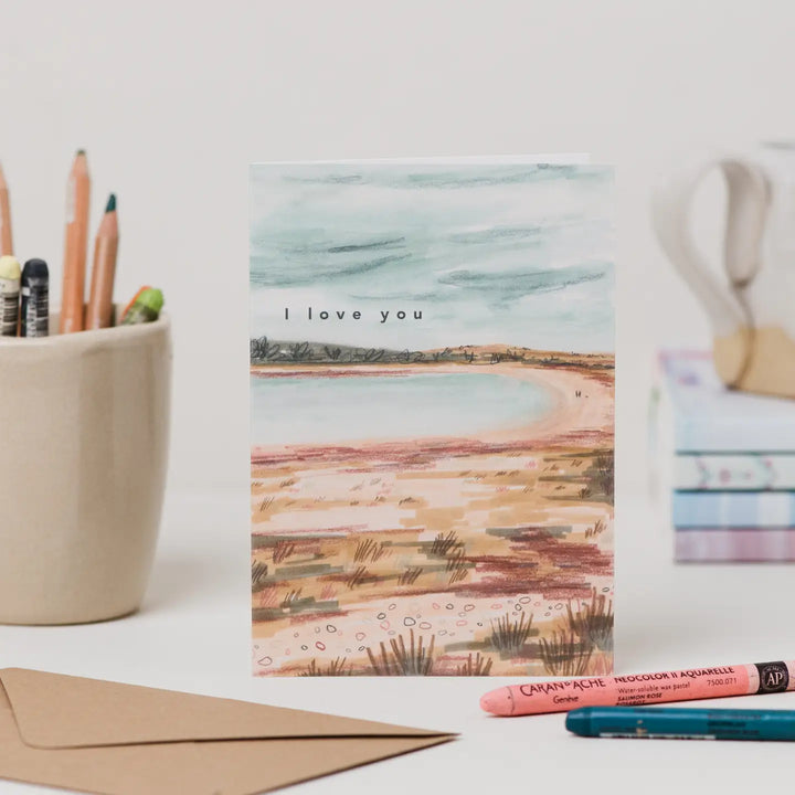 Scottish Beach Love You Card