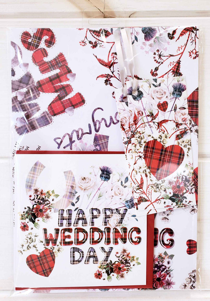 Scottish Wedding Gift Wrap, Wedding Card & Tag Set