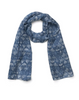 Printed Silk Scarf - Shells Blue
