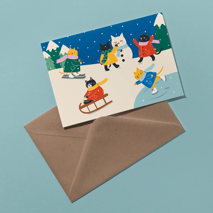 Snow Days- Cute Cat Greeting Card