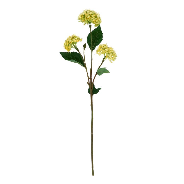 Faux Floral Spray 53cm - Yellow Snowball