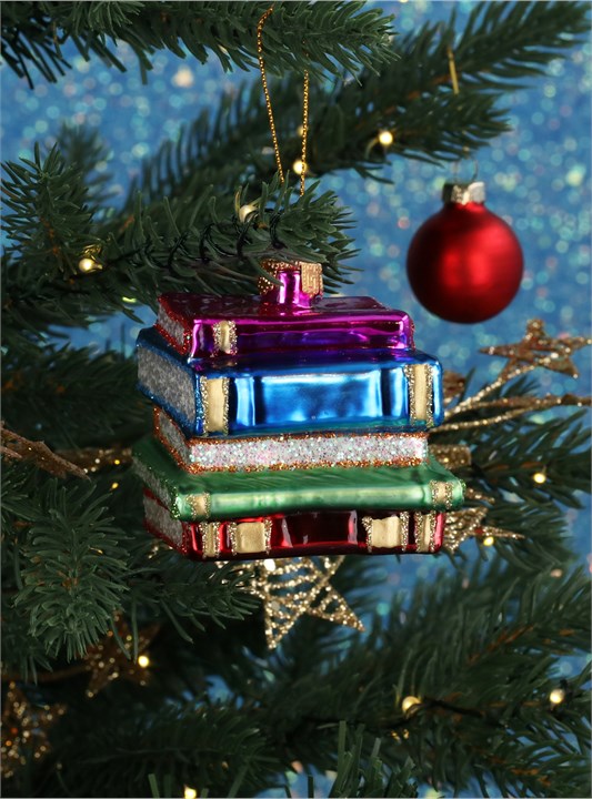 Stack of Books Glass Decoration