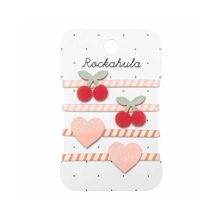 Stripy Cherry Kids Hair Ponies