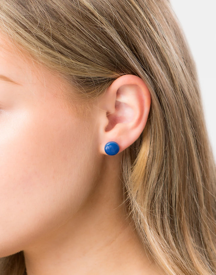 Confetti Tagua Stud Earrings Blue