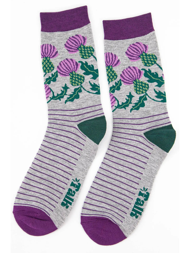 Men's Bamboo Socks - Scottish Thistles