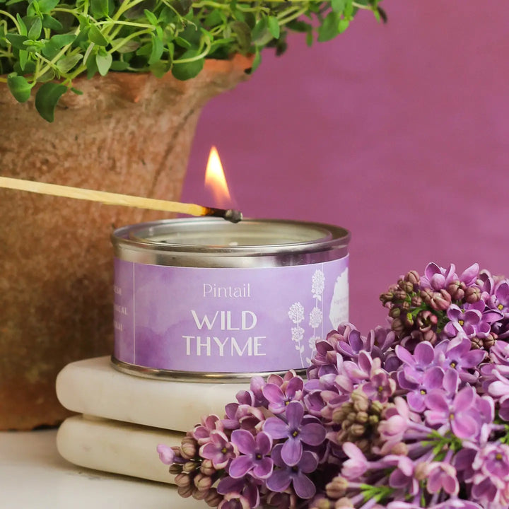 Wild Thyme Paint Pot Small Tin Candle