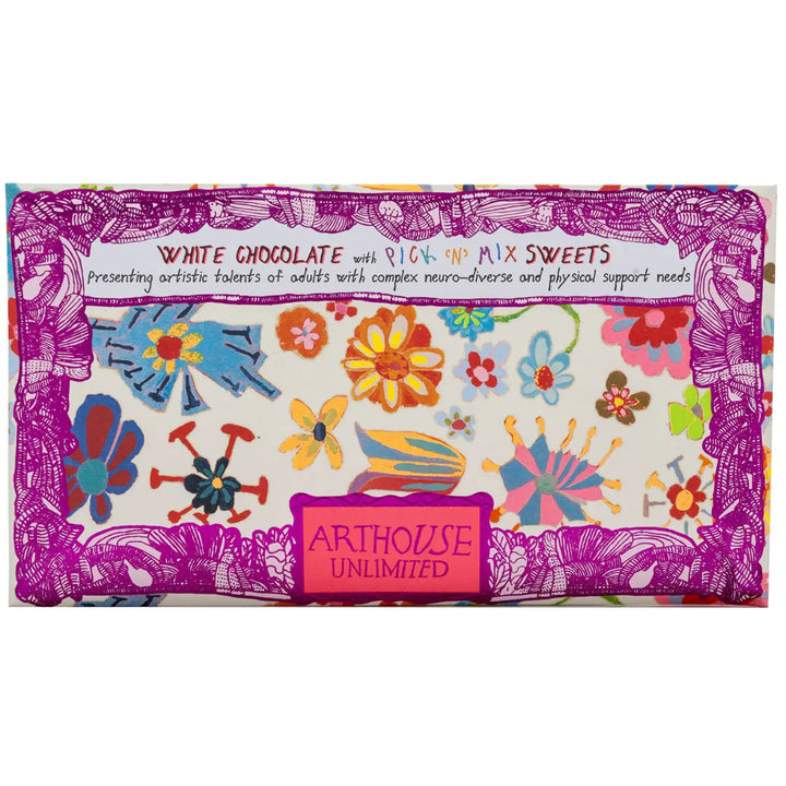 Yellow Daffodil, White Chocolate Bar with Assorted Pick 'n' Mix Sweets