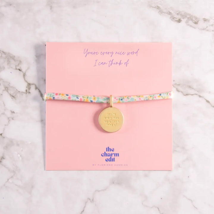You’re Every Nice Word I Can Think of Charm Tie Bracelet