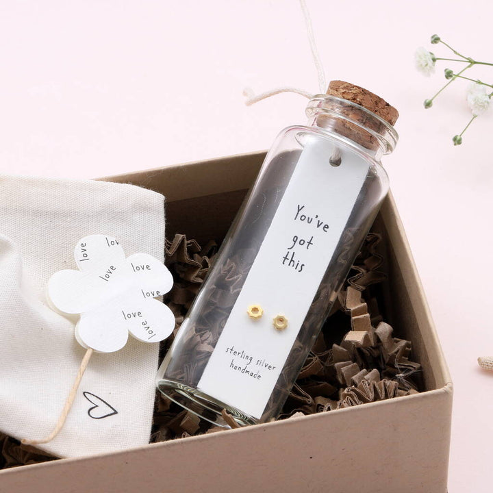 You've Got This Tiny Gold Earrings in Bottle