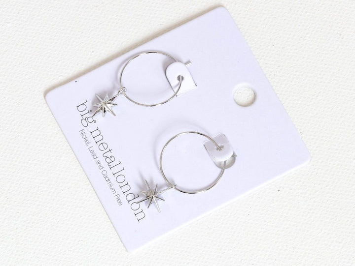 Ilaria Tiny Star Delicate Hoop Earrings Silver/Gold