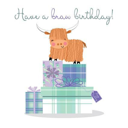 Have a Braw Birthday Highland Coo Birthday Card