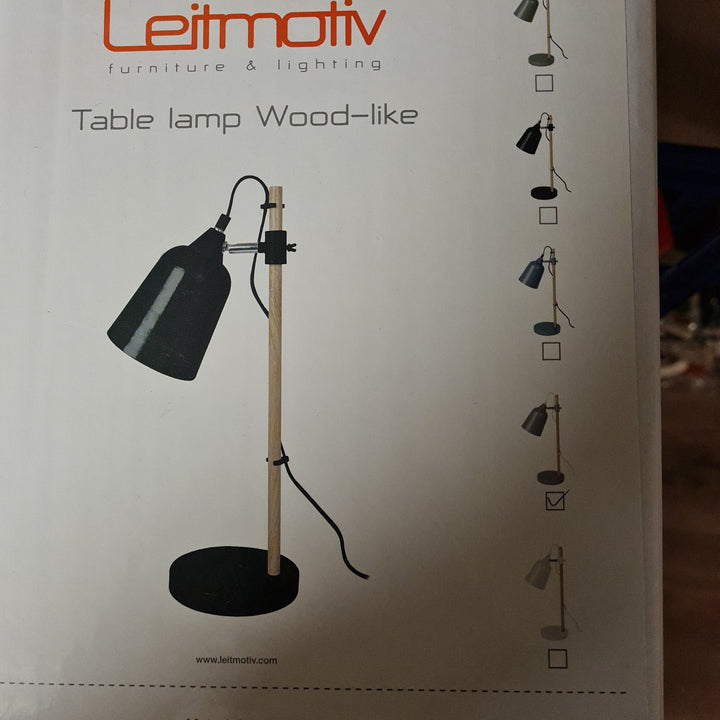 Table lamp wood-like grey