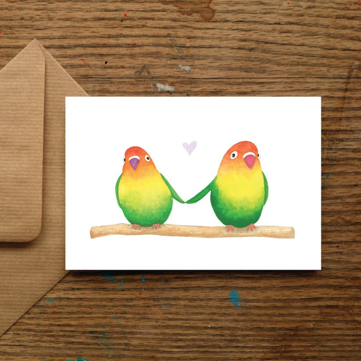 Lovebirds Blank Greeting Card