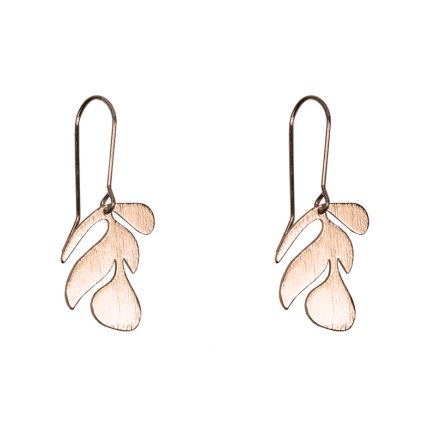Senna Gold Petal Tiny Leaf Earrings