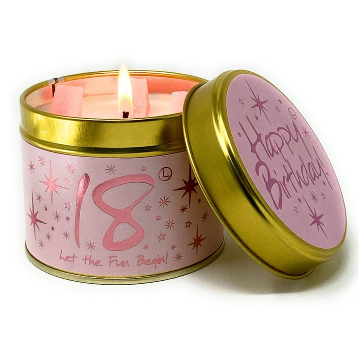 Happy Birthday 18th Scented Candle Tin