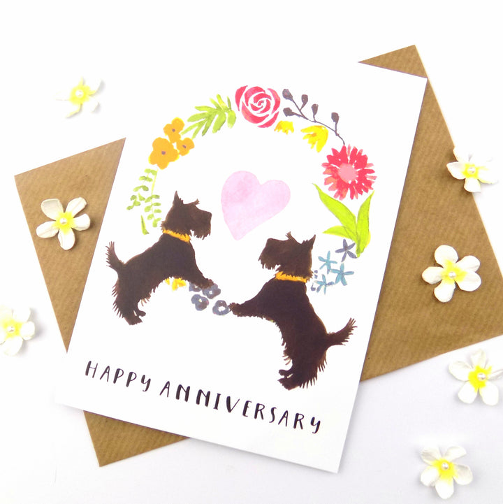 Happy Anniversary Scotty Dogs Card