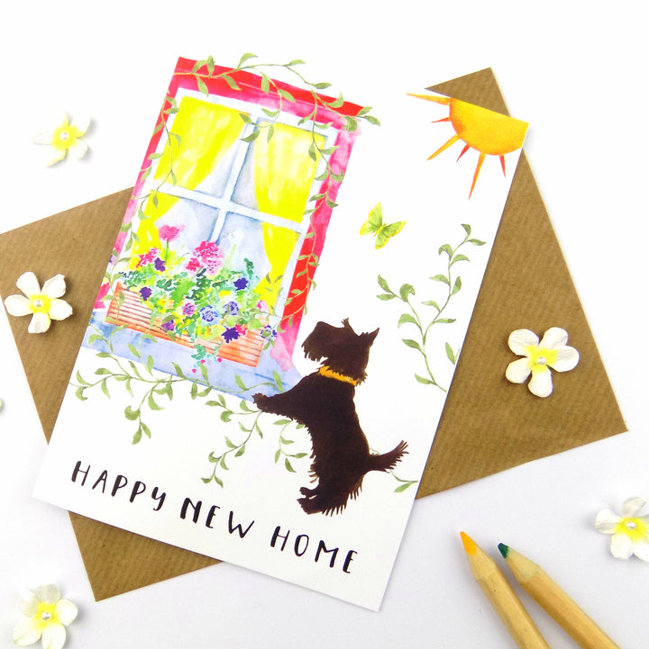 Happy New Home Scottie Greeting card