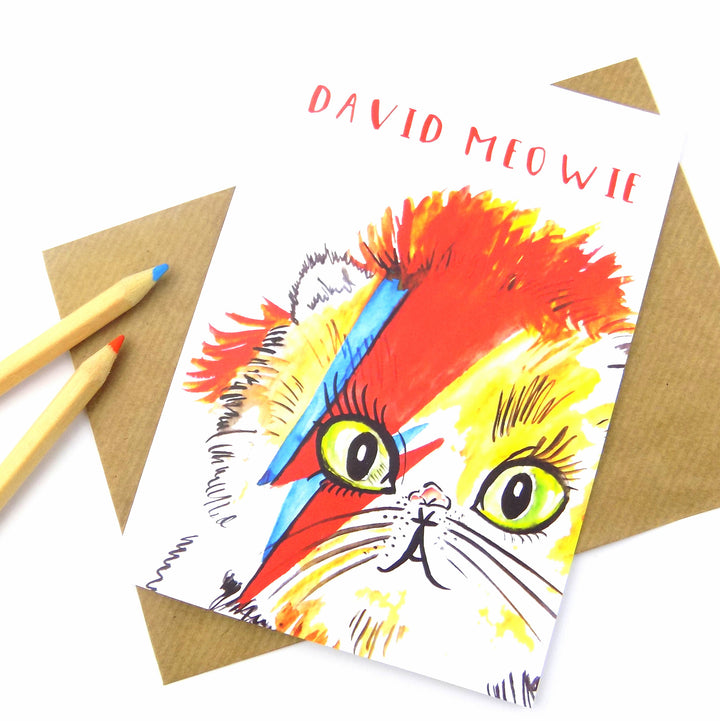 David Meowie Greeting Card