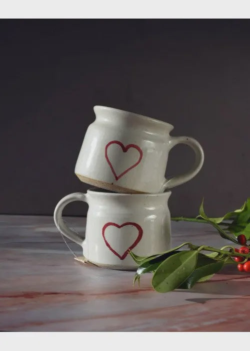 Red Heart Ceramic Mini Mug