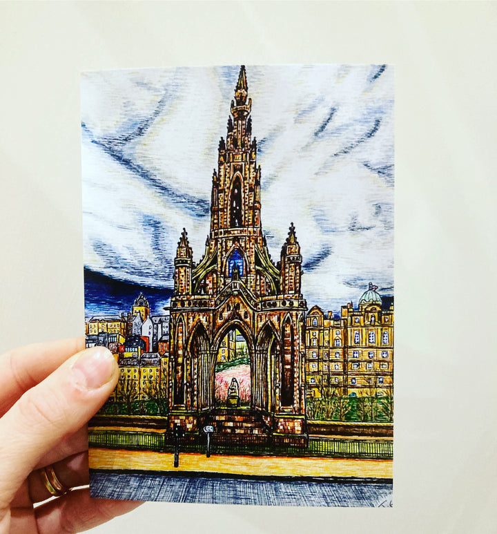 Scots Monument Edinburgh Postcard