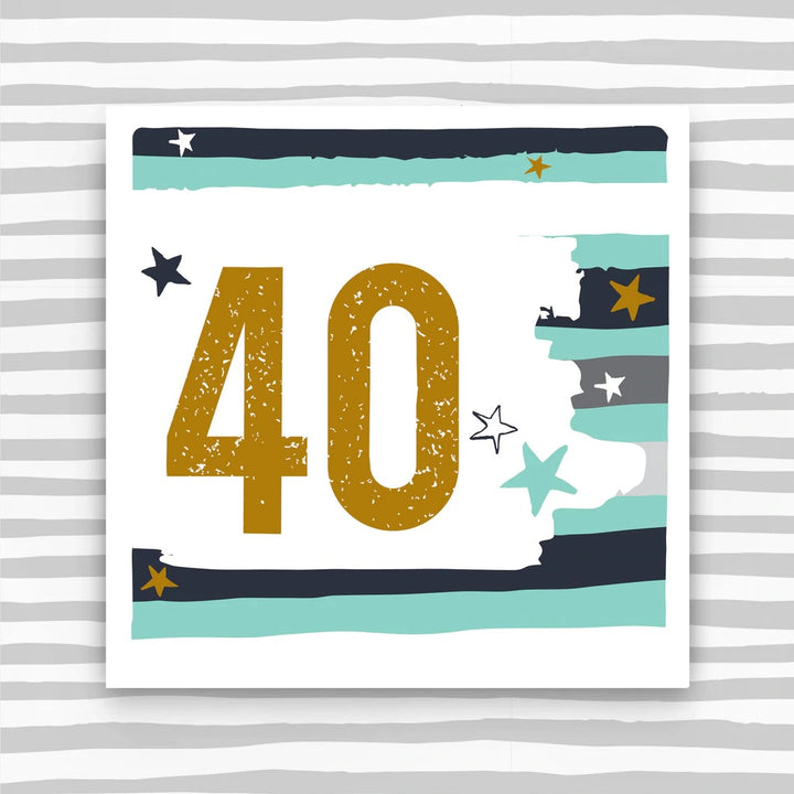 40th Stars Birthday Card