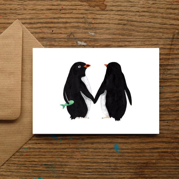 Cute Penguin Love Blank Greeting Card