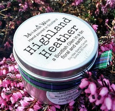 Highland Heather Scottish Glen Scented Soy Wax Tin Candle