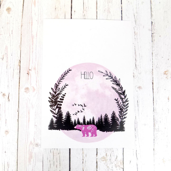Hello (Pink Bear) A4 prints